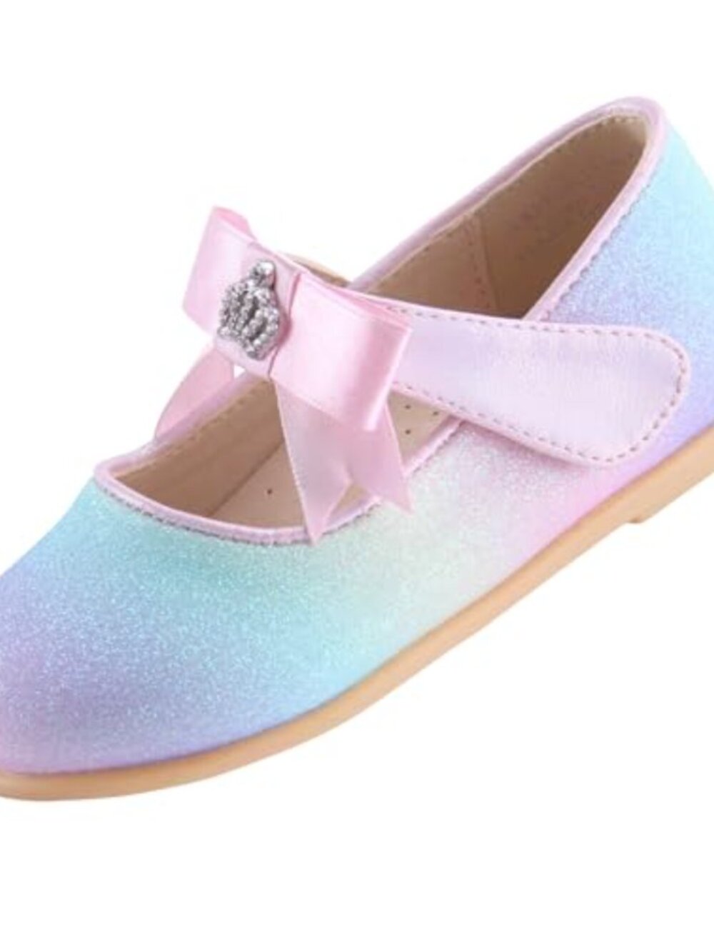 Toddler Girls Mary Jane Flats Ballerina Dress Shoes Sparkle Glittery Mary Janes